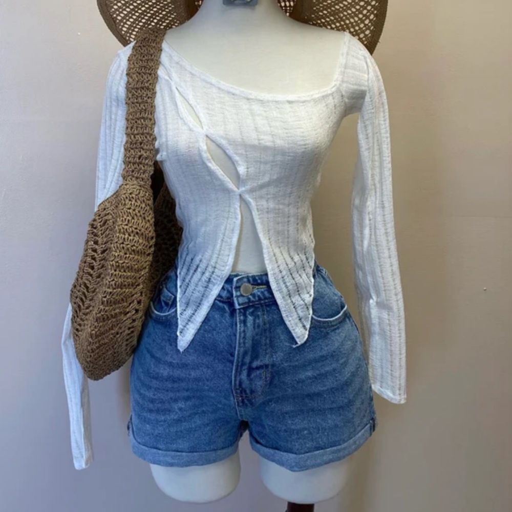 Medium Blue Jean High Rise Vintage Shorts SIZE LARGE